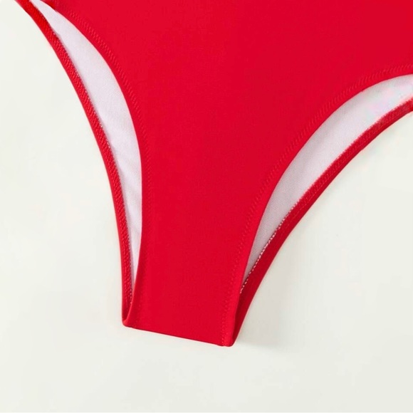 Knot Front Cut-Out One Piece Swimsuit
Color: Red - Picture 4 of 14